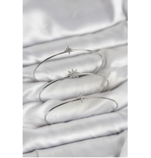 Zirkon Taşlı Kutup Yıldızı Model Gümüş Renk 3'lü Kadın Bileklik Kombini