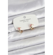 Pembe Yunus Balığı Model Gold Renk Pirinç Çocuk Küpe