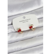 Kiraz Model Gold Renk Pirinç Çocuk Küpe