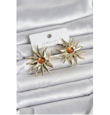 Güneş Model Gold Renk Pirinç Kadın Küpe