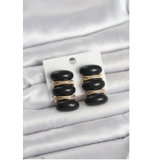 Siyah Vintage Model Gold Renk Kadın Küpe