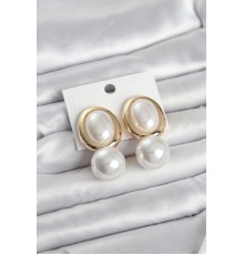 Pirinç Gold Renk Model İncili Kadın Küpe