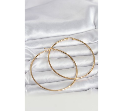316L Çelik Gold Renk 70 mm Kadın Halka Küpe