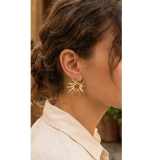 Güneş Model Gold Renk Pirinç Kadın Küpe