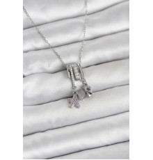 316L Çelik Gümüş Zirkon Taşlı Deniz Tema Charmlı Kadın Kolye