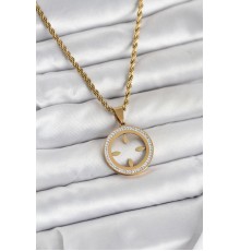 316L Çelik Burgu Zincir Model Çeyrek Takılabilir Kadın Kolye