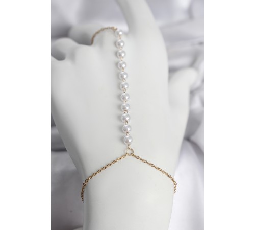 316L Çelik Gold Renk Sıralı İncili Model Kadın Şahmeran