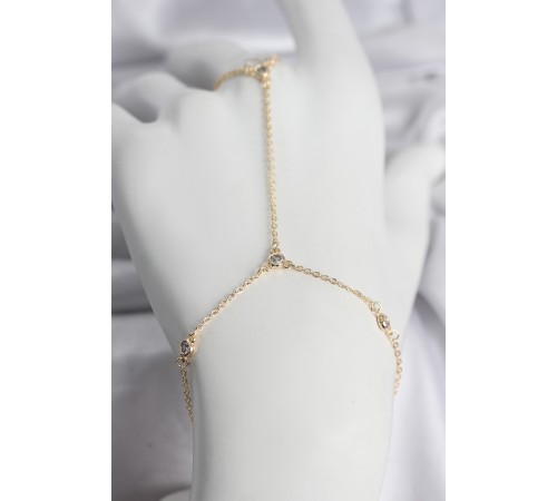 Pirinç Gold Renk Zirkon Taşlı Kadın Şahmeran