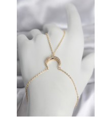 Pirinç Gold Renk Hilal Model Zirkon Taşlı Kadın Şahmeran