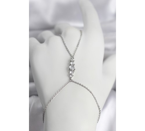 Pirinç Gümüş Renk Zirkon Taşlı Kadın Şahmeran