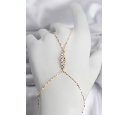 Pirinç Gold Renk Zirkon Taşlı Kadın Şahmeran