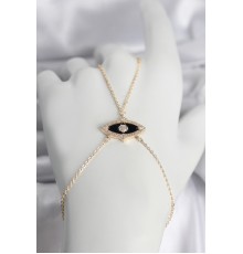 Pirinç Göz Model Gold Renk Zirkon Taşlı Kadın Şahmeran