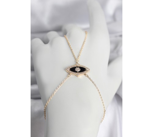 Pirinç Göz Model Gold Renk Zirkon Taşlı Kadın Şahmeran