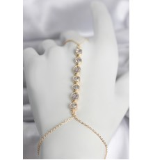 Pirinç Gold Renk Sıralı Zirkon Taşlı Kadın Şahmeran