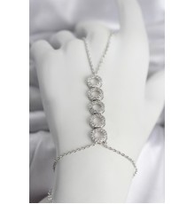 Pirinç Gümüş Renk Zirkon Taşlı Sıralı Halka Model Kadın Şahmeran