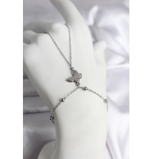 316L Çelik Gümüş Renk Kelebek Model Kadın Şahmeran