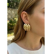 Pirinç Gold Renk Vintage Kadın Küpe