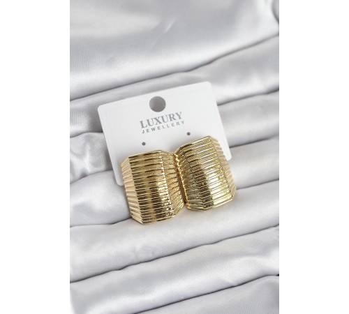 Gold Renk Pirinç Vintage Esintili Statement Küpe