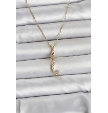 316L Çelik Zincir Gold Renk Zirkon Taşlı Deniz Kızı Model Kadın Kolye