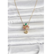 316L Çelik Zincir Gold Renk Uçan Balon Ev Figür Kadın Kolye