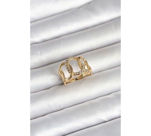 316L Çelik Gold Renk Samanyolu Model Kadın Yüzük