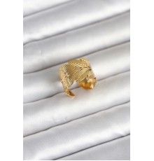 316L Çelik Gold Renk Başak Modeli Kadın Yüzük