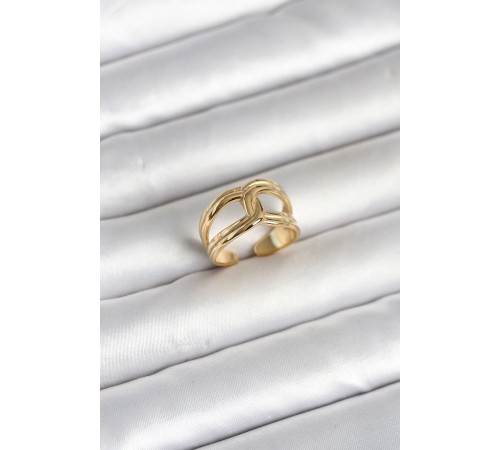 316L Çelik Gold Renk Düğüm Model Kadın Yüzük