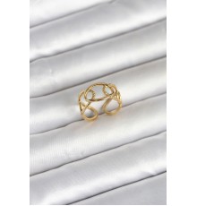 316L Çelik Gold Renk Zincir Model Kadın Yüzük