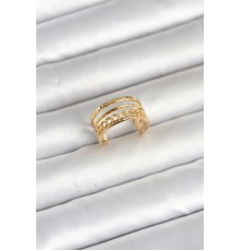 316L Çelik Gold Renk Zincirli Vintage Model Kadın Yüzük