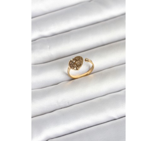 316L Çelik Gold Renk Kalp Model Kadın Yüzük