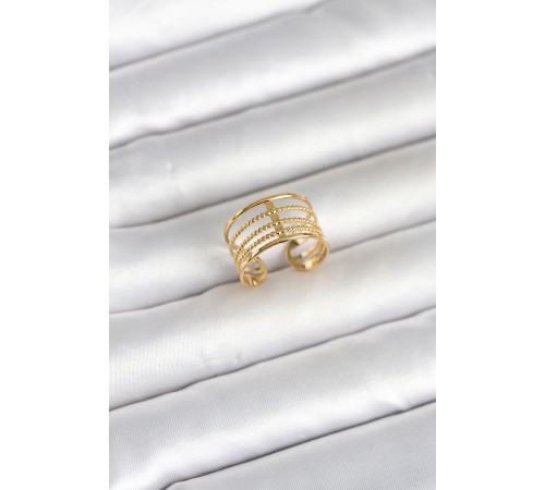 316L Çelik Gold Renk Vintage Model Kadın Yüzük