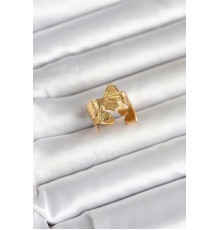 316L Çelik Gold Renk Lotus Model Kadın Yüzük