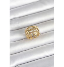 316L Çelik Gold Renk Başak Model Kadın Yüzük