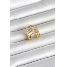 316L Çelik Gold Renk Sıralı Model Kadın Yüzük