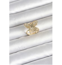 Pirinç Gold Renk Füsun Kelebek Model Kadın Yüzük