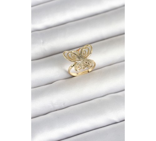 Pirinç Gold Renk Füsun Kelebek Model Kadın Yüzük