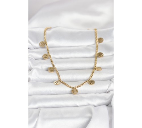 316L Çelik Gold Renk Yaşam Ağacı Model Kadın Kolye