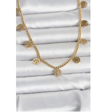 316L Çelik Gold Renk Yaşam Ağacı Model Kadın Kolye