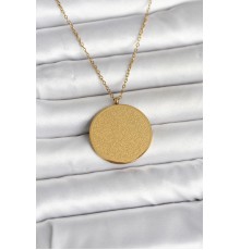 316L Çelik Gold Renk Ayetel Kürsi ve Allah Yazılı Kolye