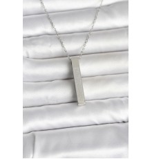 316L Çelik Gümüş Renk Ayetel Kürsi Yazılı Bar Çubuk Kolye