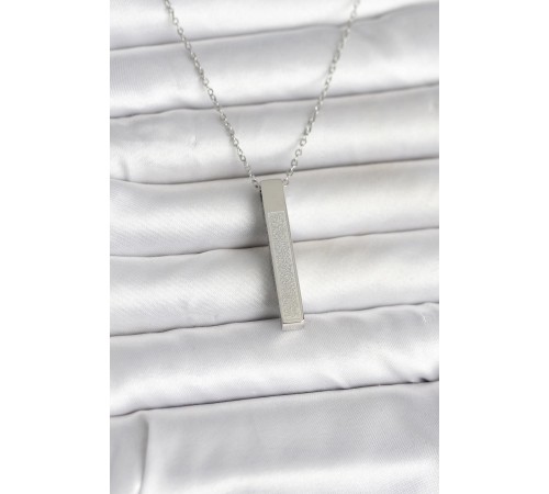 316L Çelik Gümüş Renk Ayetel Kürsi Yazılı Bar Çubuk Kolye