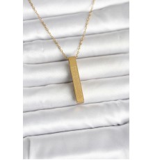 316L Çelik Gold Renk Ayetel Kürsi Yazılı Bar Çubuk Kolye