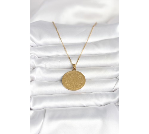 316L Çelik Gold Renk Ayetel Kürsi Yazılı Kolye