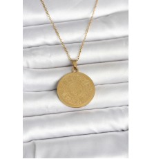 316L Çelik Gold Renk Ayetel Kürsi Yazılı Kolye