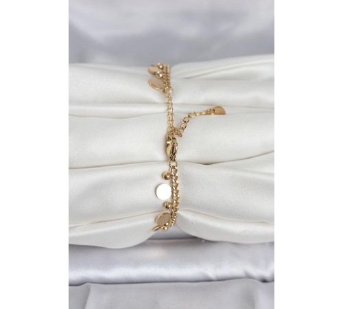 316L Çelik Gold Renk Pullu Model Kadın Bileklik