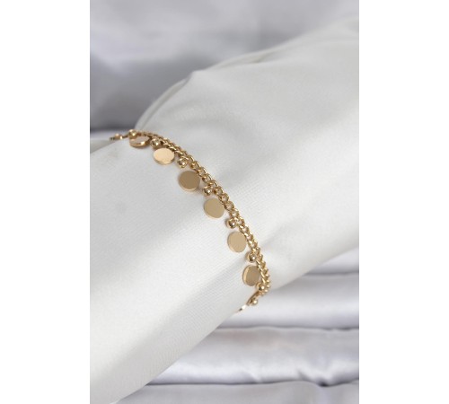 316L Çelik Gold Renk Pullu Model Kadın Bileklik