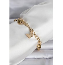 316L Çelik Gold Renk Kelebek ve Dorikalı Kadın Bileklik