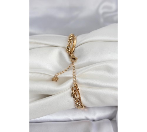 316L Çelik Gold Renk Dorika ve İtalyan Zincirli Model Kadın Bileklik