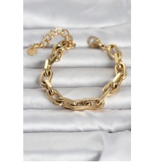 316L Çelik Gold Renk Kalın Zincirli Kadın Bileklik