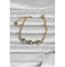 316L Çelik Gold Renk Nazarlı Kadın Bileklik